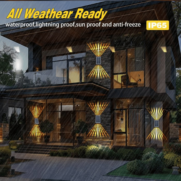🔥Last 4 hours Sale: Save 49%-☀️2 LED Solar Colorful Wall Waterproof  Lights