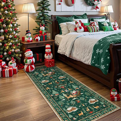 🔥LAST DAY 49% OFF🦌🎄🎅⚡Christmas Deer Santa Long Rug