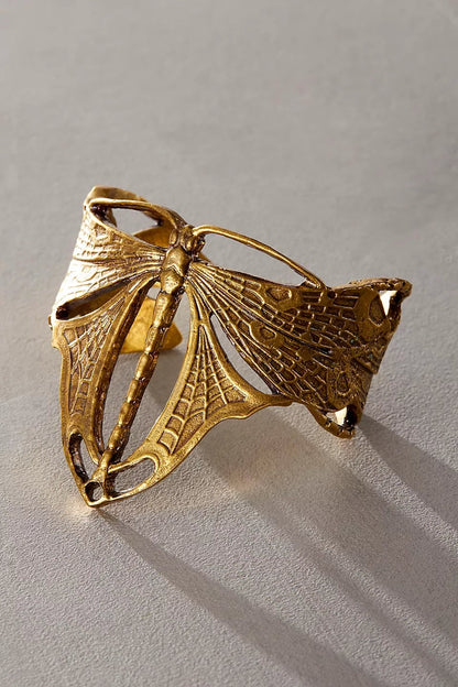 🔥Last Day 49% OFF - 💫Handmade Gold Flying Dragonfly Bracelet