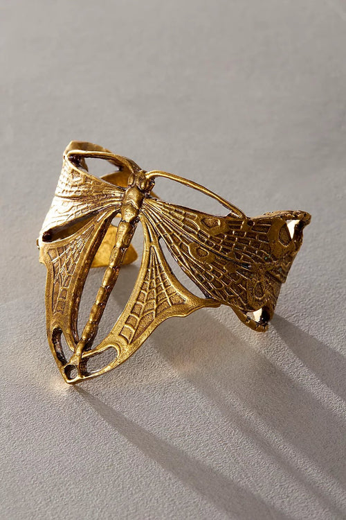 🔥Last Day 49% OFF - 💫Handmade Gold Flying Dragonfly Bracelet