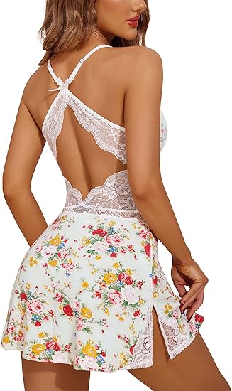 🔥Last Day 50% OFF - Lace Chemise Sleepwear Nightgown Bodysuit Lingerie👗