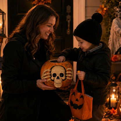 🔥Last Day 49% OFF - 🎃💀🍬Trick-or-Treat | Skull Pumpkin Candy Jar