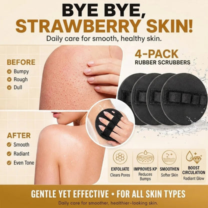 🧽 4-PackSoft🧽 Rubber Shower Scrubber for Gentle Exfoliation & Deep Cleansing
