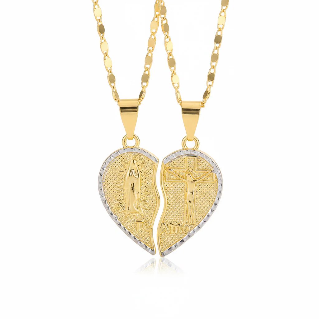 🔥Last Day 49% OFF - 🙏Virgin Mary Layered Heart Combination Prayer Couple Necklace