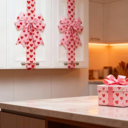 🎨💖Valentine's Day Pink Heart Large Bow Decoration