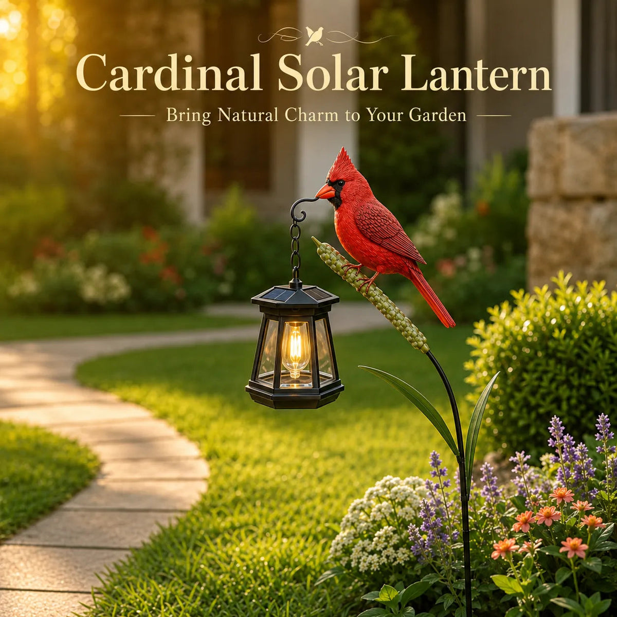 🔥 50% OFF – Cardinal Solar Garden Light 🐦✨ | Lifelike Outdoor Bird Decor