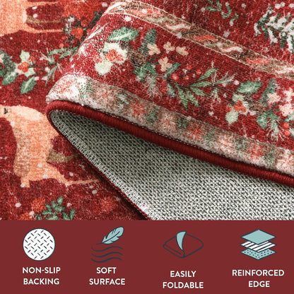 🔥LAST DAY 49% OFF🦌🎄🎅⚡Christmas Deer Santa Long Rug