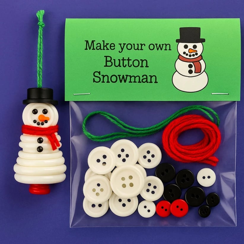🔥LAST DAY ☃️DIY Button Snowman Ornament Kit