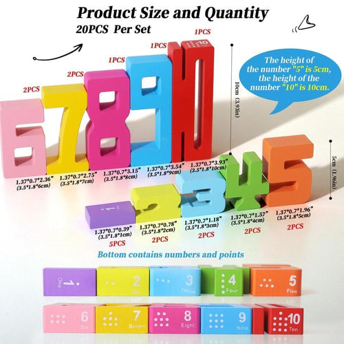 🌈Montessori-Inspired Wooden Number Blocks – ✨Unlock Your Child’s Potential!