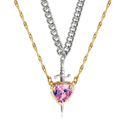 🔥LAST DAY 50% OFF - 💕GM Heart & Sword Promise Necklace His / Hers Set