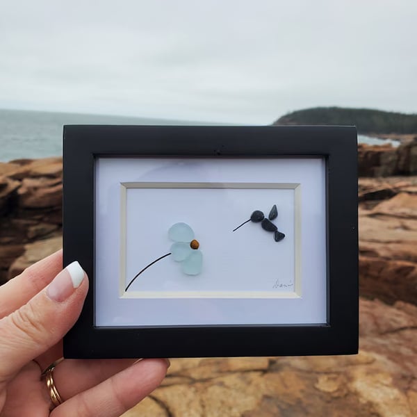 🌊Mini Sea Glass Hummingbird🐦 Shaped by Nature & Crafted by Hand!