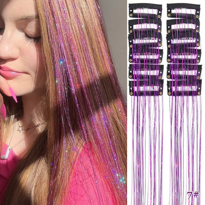 🔥Last Day 50% OFF✨Clip-in Tinsel Hair Extensions (A set of 12 pieces)