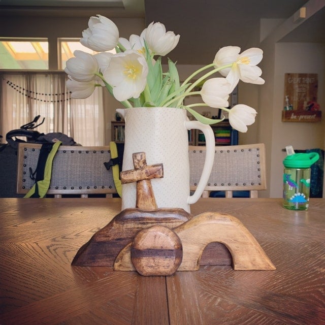 ✝️Handcrafted Wooden Cross & Empty Tomb Decoration ✨Daily Reminder of Resurrection Hope
