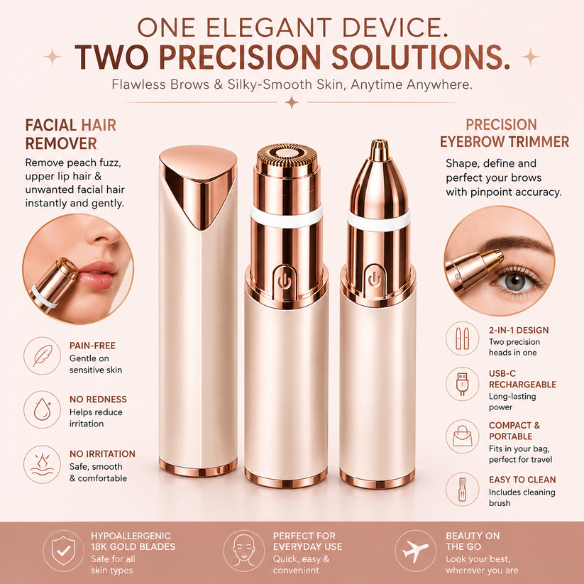🔥2-in-1 Women's Eyebrow and Facial Hair Removal Device