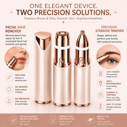 🔥2-in-1 Women's Eyebrow and Facial Hair Removal Device