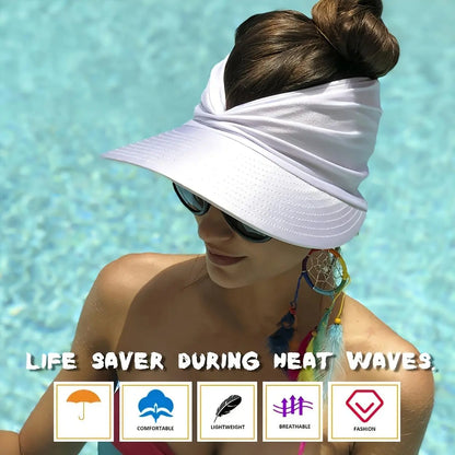 UPF 50+ Sun Visor Ponytail Hat