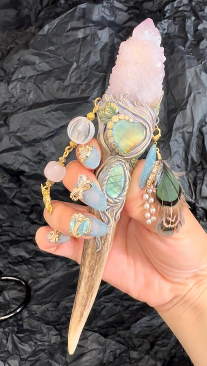 🔥Last Day 49% OFF - 🔮 Crystal Wand – Spirit Quartz (✨One of a Kind)