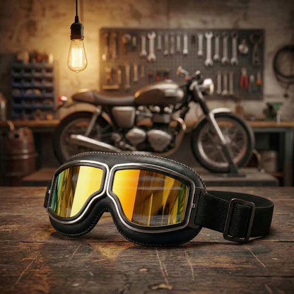 🔥 OTG Vintage Motorcycle Goggles (Fits Over Glasses)