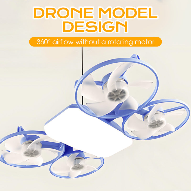 3-Speed E27 Drone Model Fan Light with Remote