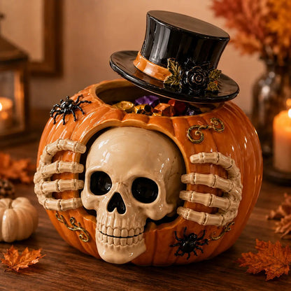 🔥Last Day 49% OFF - 🎃💀🍬Trick-or-Treat | Skull Pumpkin Candy Jar