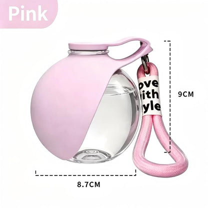 304 Stainless Steel Portable Dog Water Bottle Foldable with Hook and Spherical Nozzle