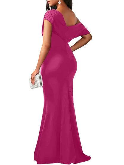 💃WOMEN'S ELEGANT SLEEVELESS OFF SHOULDER BODYCON LONG FORMAL PARTY EVENING DRESS(🔥Same as in the video)