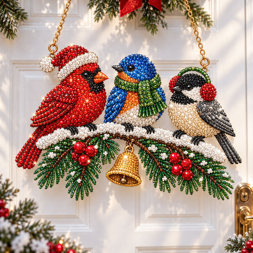 🔥Limited time 70% OFF  🐦❄️ Winter Birds Diamond Art Ornament Kit – Sparkling DIY Christmas Hanging Decor