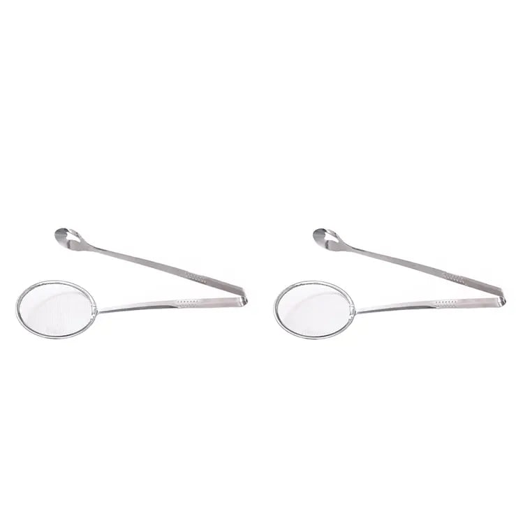 🔥 🔥2-in-1 Stainless Steel Strainer Tongs – Grab, Drain & Serve with One Tool