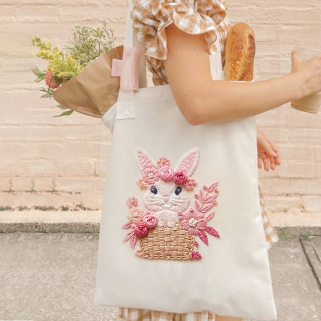 🔥Last 4 hours Sale: Save 50% -Pink Bunny Sweet Easter Embroiderye kit