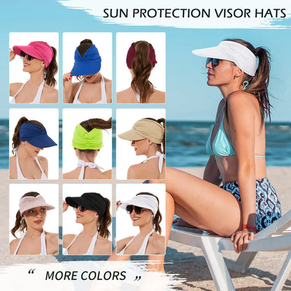 UPF 50+ Sun Visor Ponytail Hat
