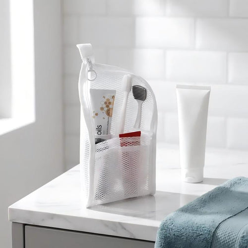 Mesh Zipper Toiletry Storage Pouch