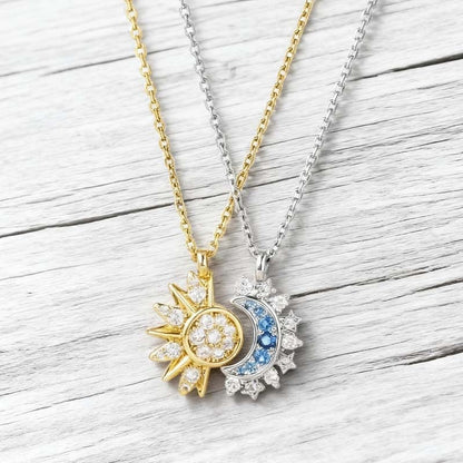 🔥Last Day 49% OFF - 🔆🌙Sun and Moon Pendant Necklace with Rhinestones