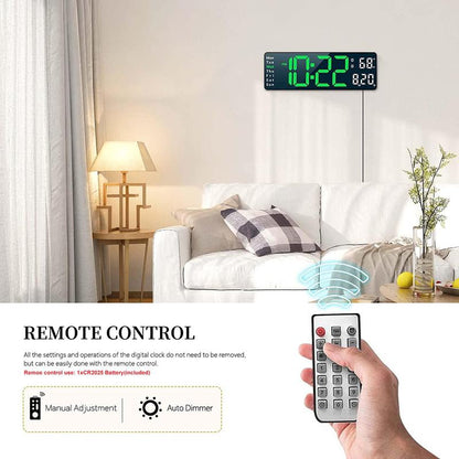 ⚡Prime Day Sale⚡13" Large Digital Clock with Temperature, Date, Auto DST, Night Light, Auto Brightness Dimmer