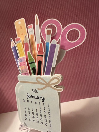 2026 Desk Calendar, 2026 Stationary Calendar, 2026 Teacher Calendar