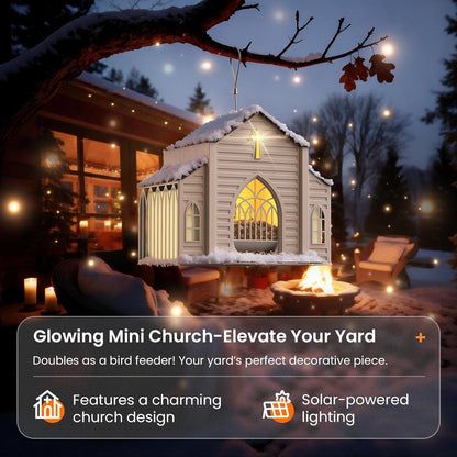 🔥Last Day 49% OFF - ✝️Church-Shaped Metal Solar Bird Feeder