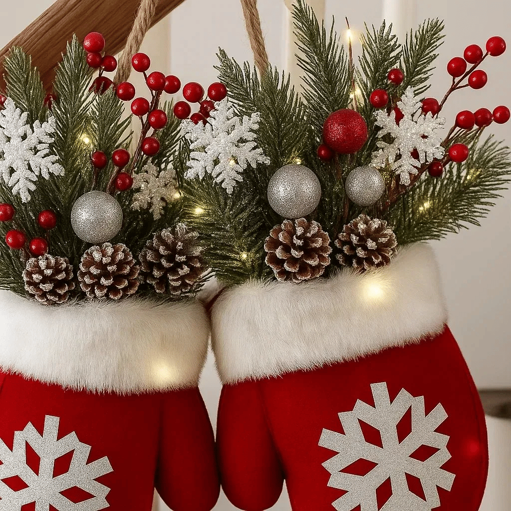 🔥LAST DAY 50% OFF🎄Sparkling Christmas Mitten Wreath