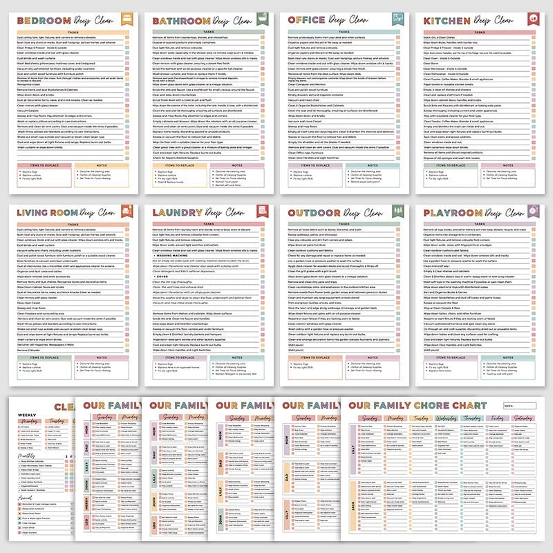 🔥LAST DAY 50% OFF📚ADHD cleaning planner bundle