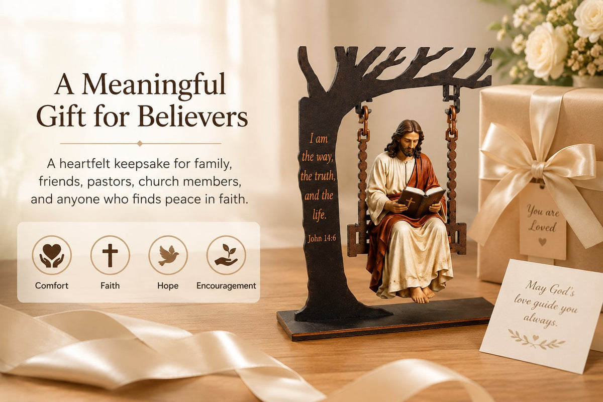 🎁 Christian Jesus Swing Table Decor