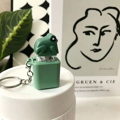 Sound & Light Frog Button Keychain Fun Stress‑Relief Electronic Pendant