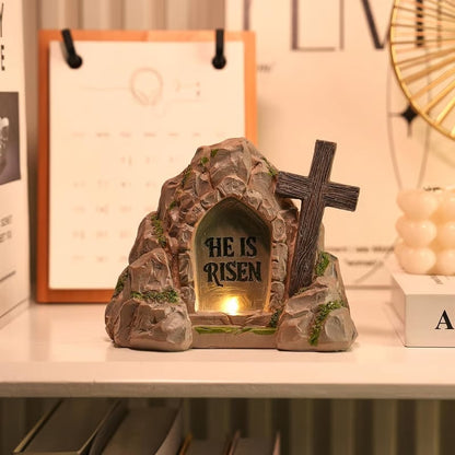 ✝️ "HE IS RISEN" Empty Tomb Easter Scene LED Light Ornament✨Bring the Light of Resurrection Into Your Home