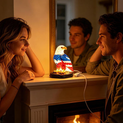 🔥Last Day 49% OFF - 🦅🌙U.S. 250th Eagle Stained Table Lamp✨
