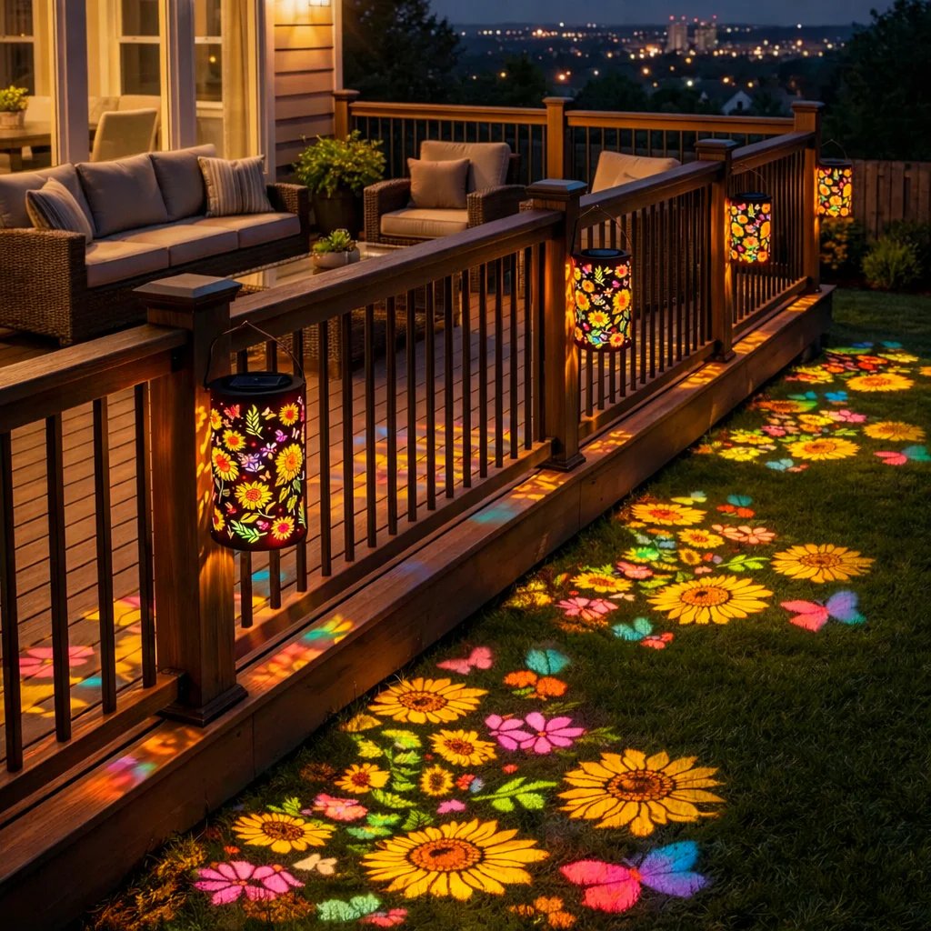 Colorful Sunflower Glow Solar Garden Lantern