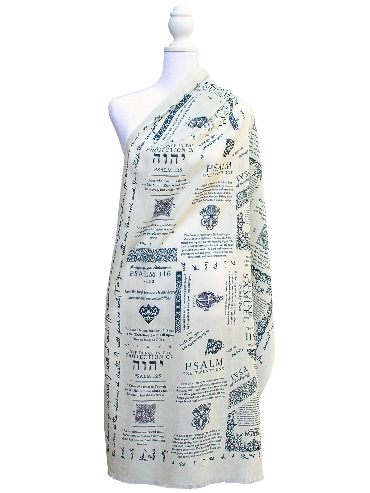 ✝️Handcrafted Christian Prayer Shawl: Protection Bible Verse Scarf, Yeshua Scripture Wrap🙏