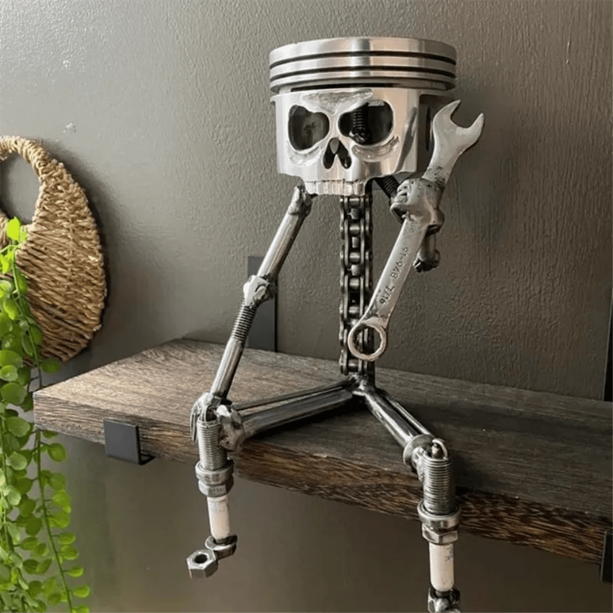 🔥LAST DAY 50% OFF - 🛠️💀Handmade Piston Skull Face Sculpture