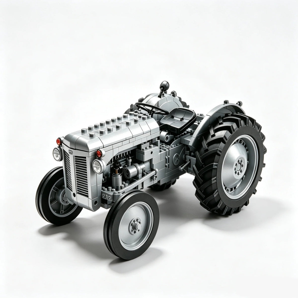 🎉Classic Farm Tractor Building Block Set – 1948 Grey Field Edition