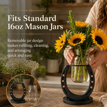 🔥Last Day 49% OFF - 🐴Handmade Horseshoe Mason Jar Holder Collection
