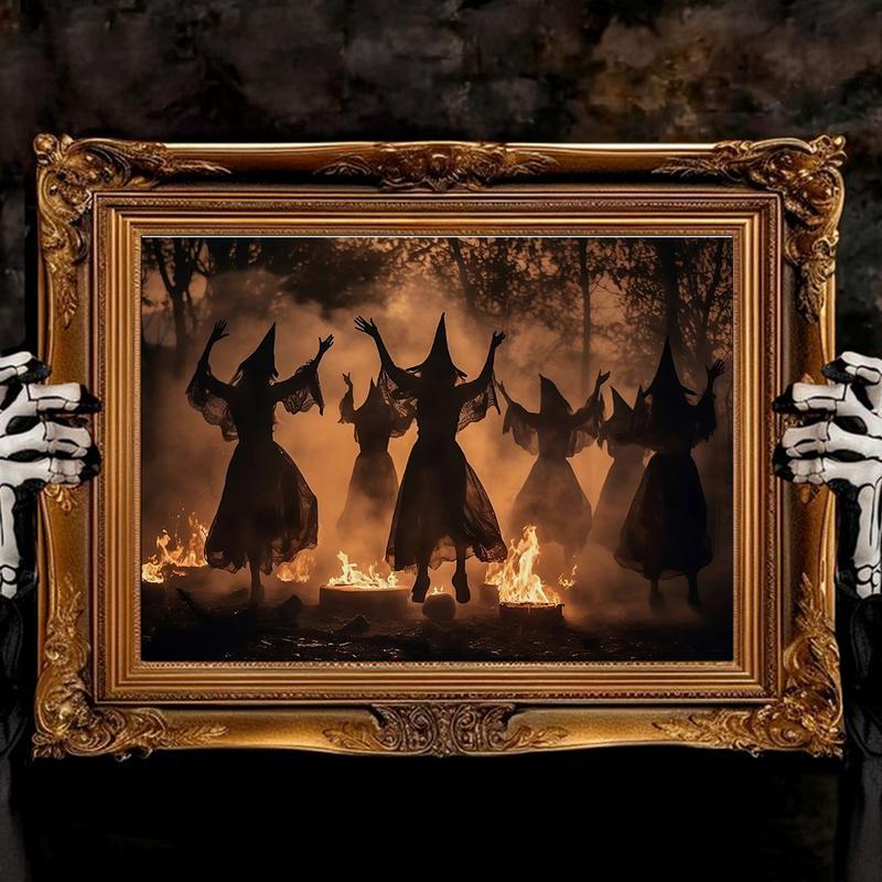 🔥Last Day 50% OFF - 🔮Witches Halloween Wall Art DarkGothic Decor for Home Library