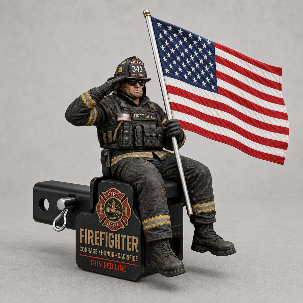 🏆 Hot Sale Promo: 49% OFF - Firefighter Thin Red Line Tribute Trailer Hitch Cover