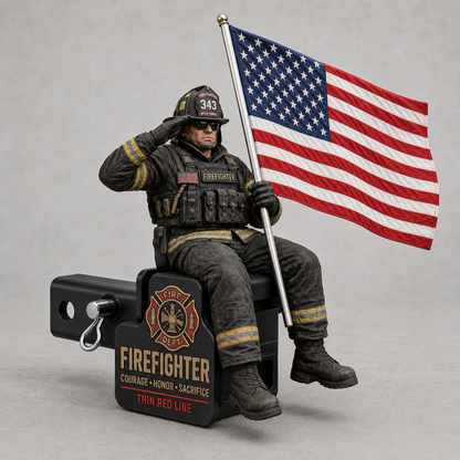 🏆 Hot Sale Promo: 49% OFF - Firefighter Thin Red Line Tribute Trailer Hitch Cover