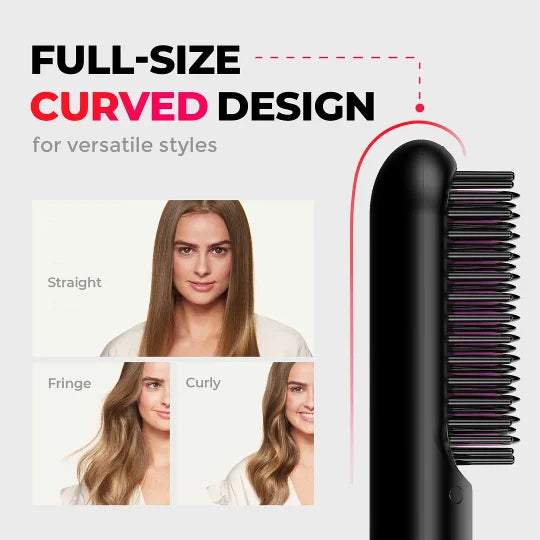 Cordless straightening and curling brush 2 in 1